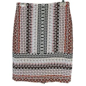 J. Crew Women’s Multicolor Geometric Print Pencil Skirt Chic Sophisticated Sz 00